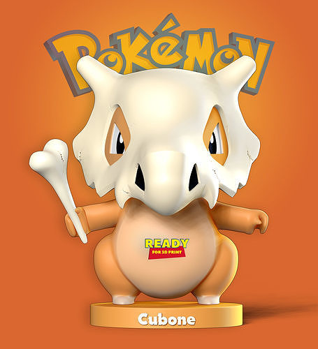 Cubone - Pokemon Fanart 3D print model