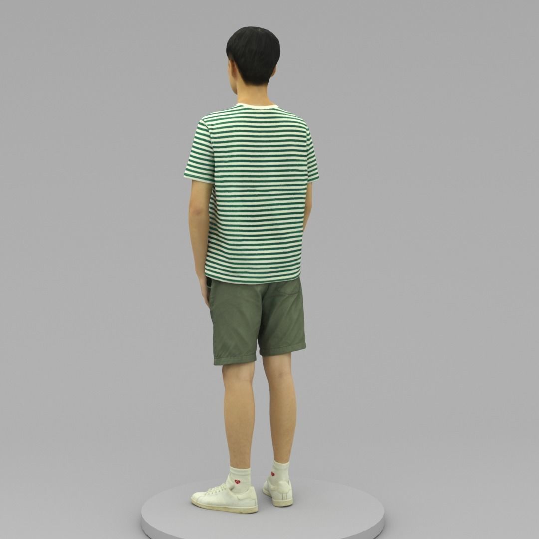 A Tall Young Man Standing Alone 3D model_3