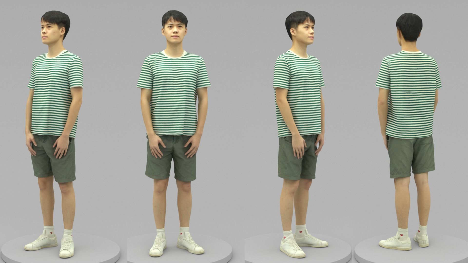 A Tall Young Man Standing Alone 3D model_4