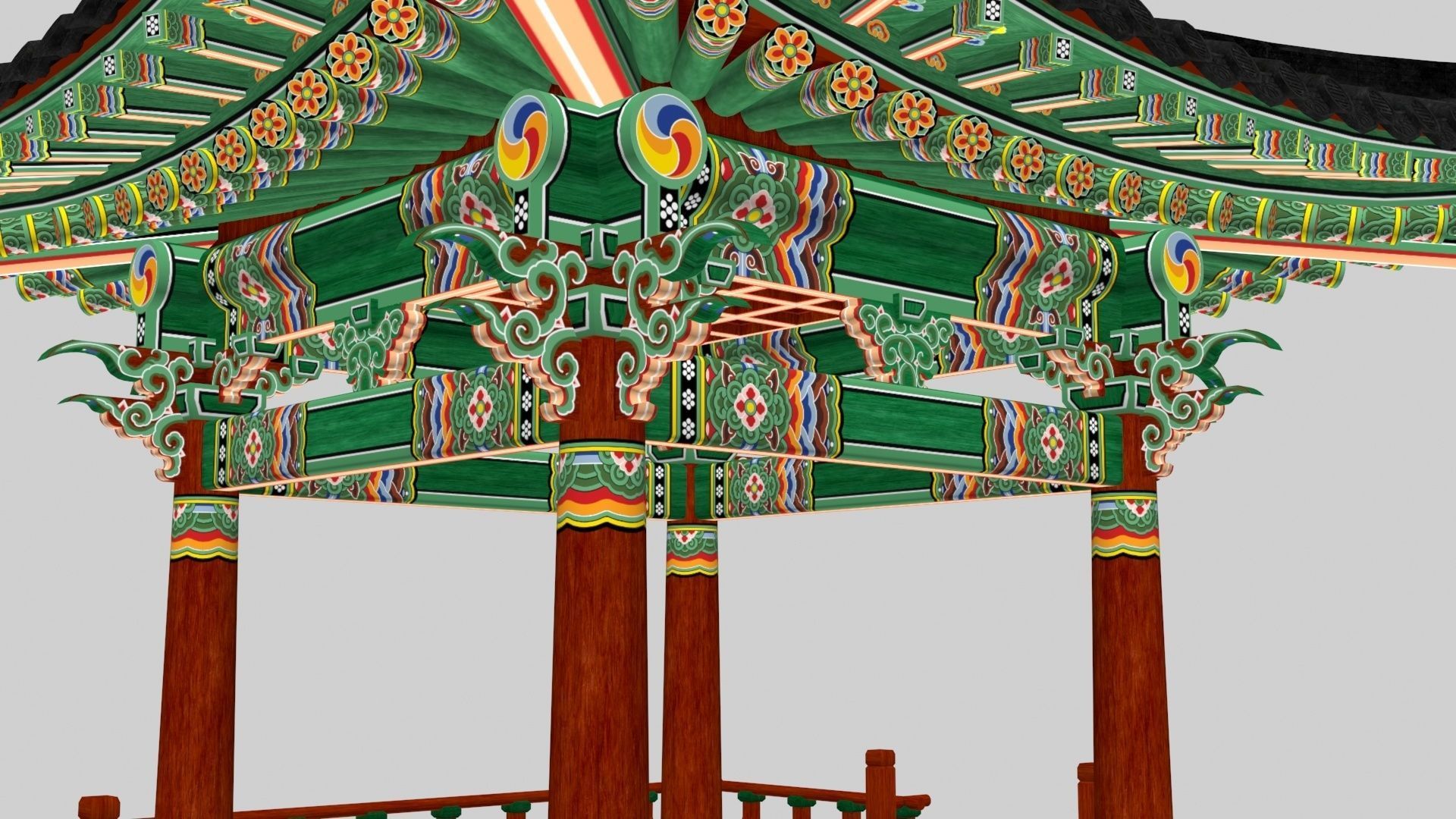 Pavilion Tetragon Low-poly 3D model_15