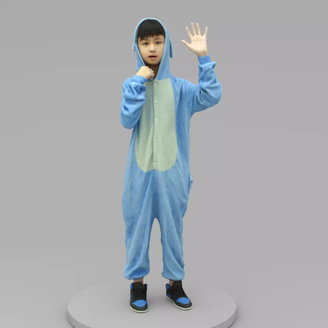A Cool Boy Saying Hi  3D model_0