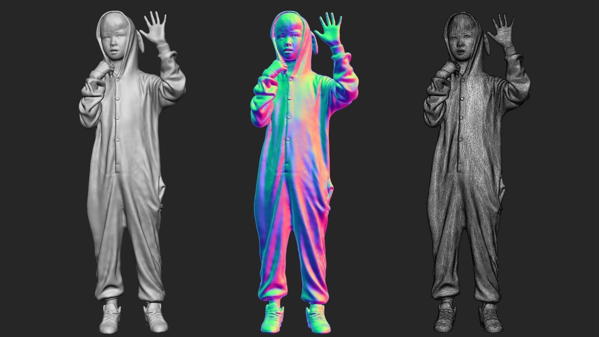 A Cool Boy Saying Hi  3D model_6