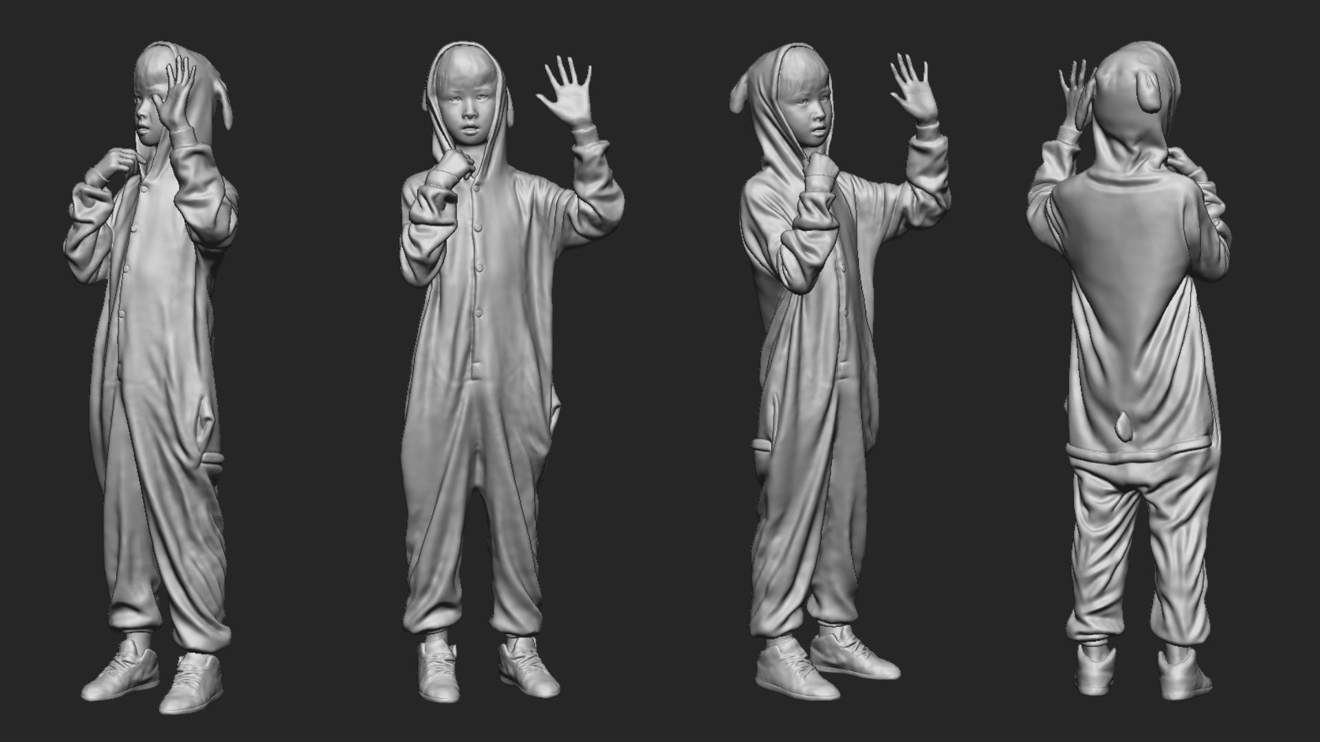 A Cool Boy Saying Hi  3D model_5