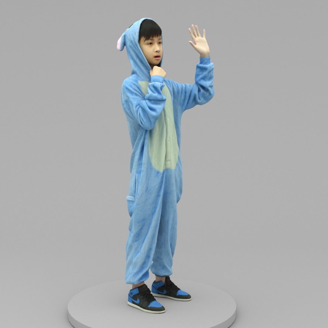A Cool Boy Saying Hi  3D model_2