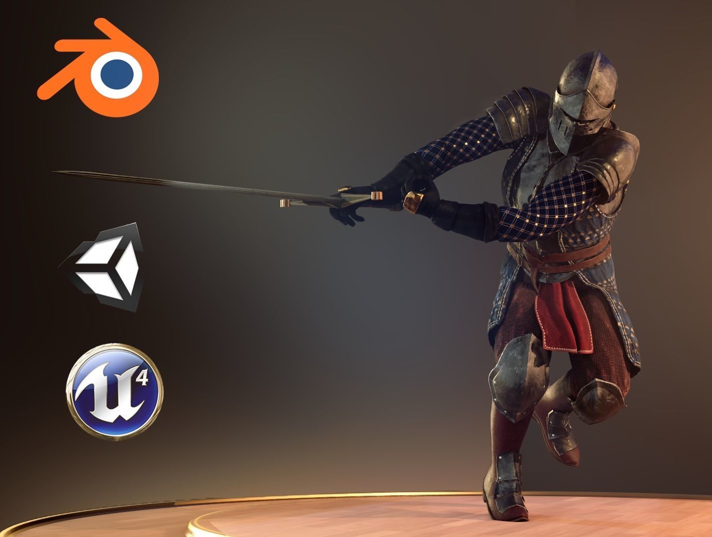 Knight 8 Low-poly 3D model_0