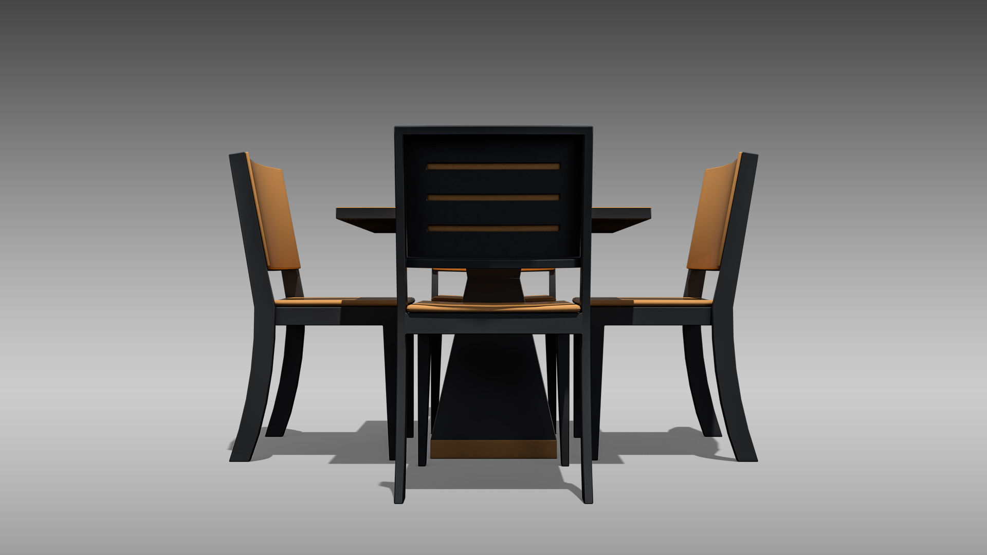 Restaurant Table and Chair Low-poly 3D model_2