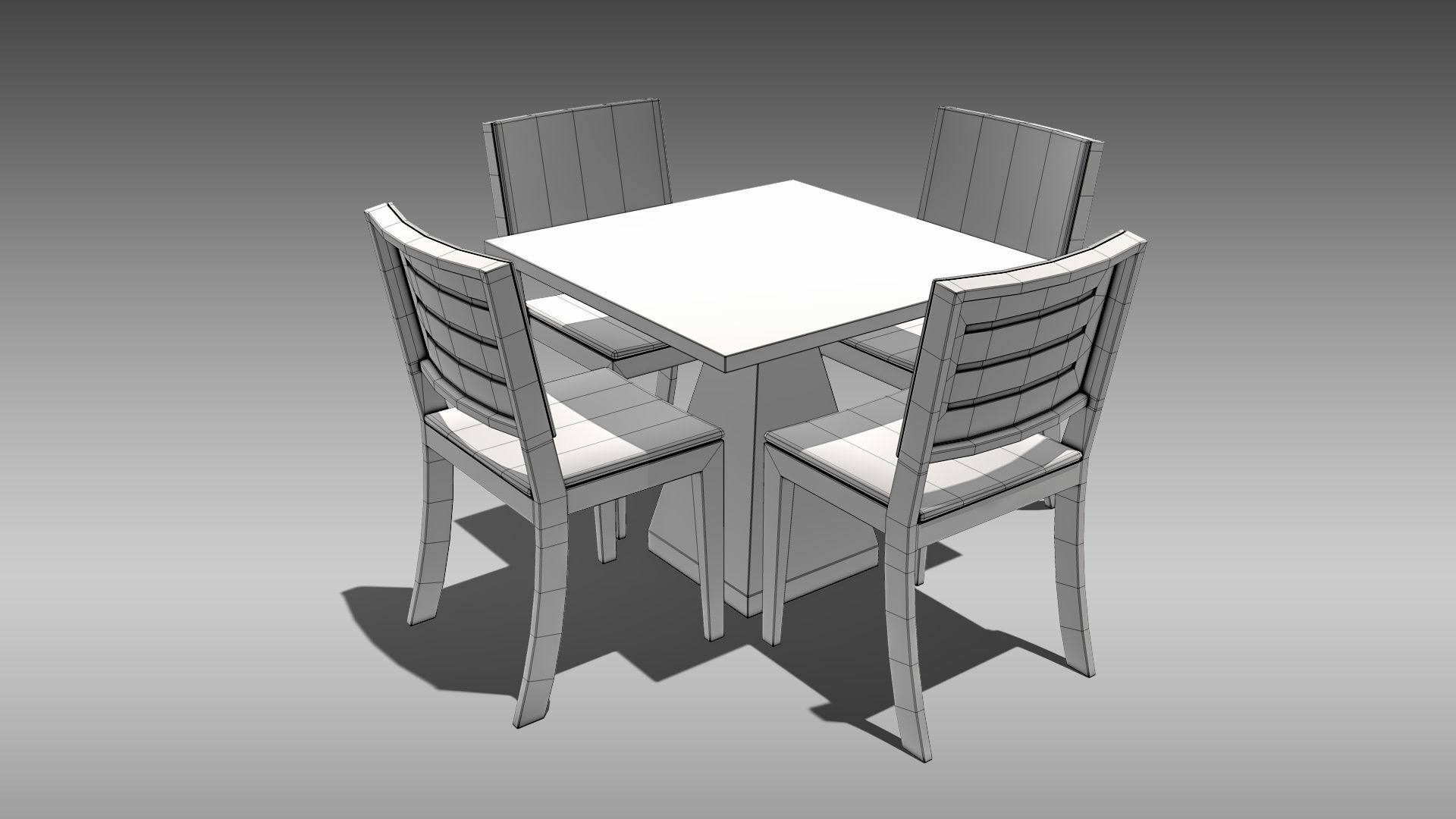 Restaurant Table and Chair Low-poly 3D model_10