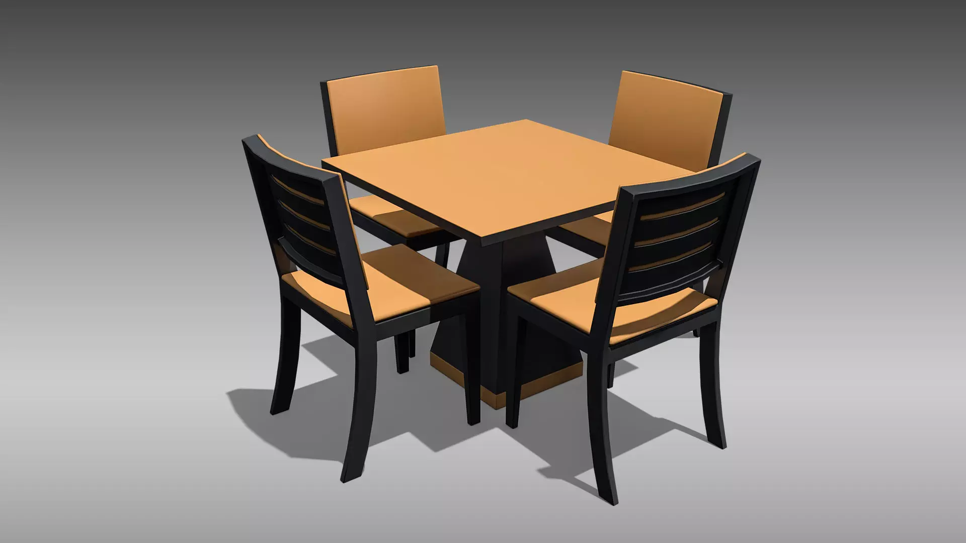 Restaurant Table and Chair Low-poly 3D model_0