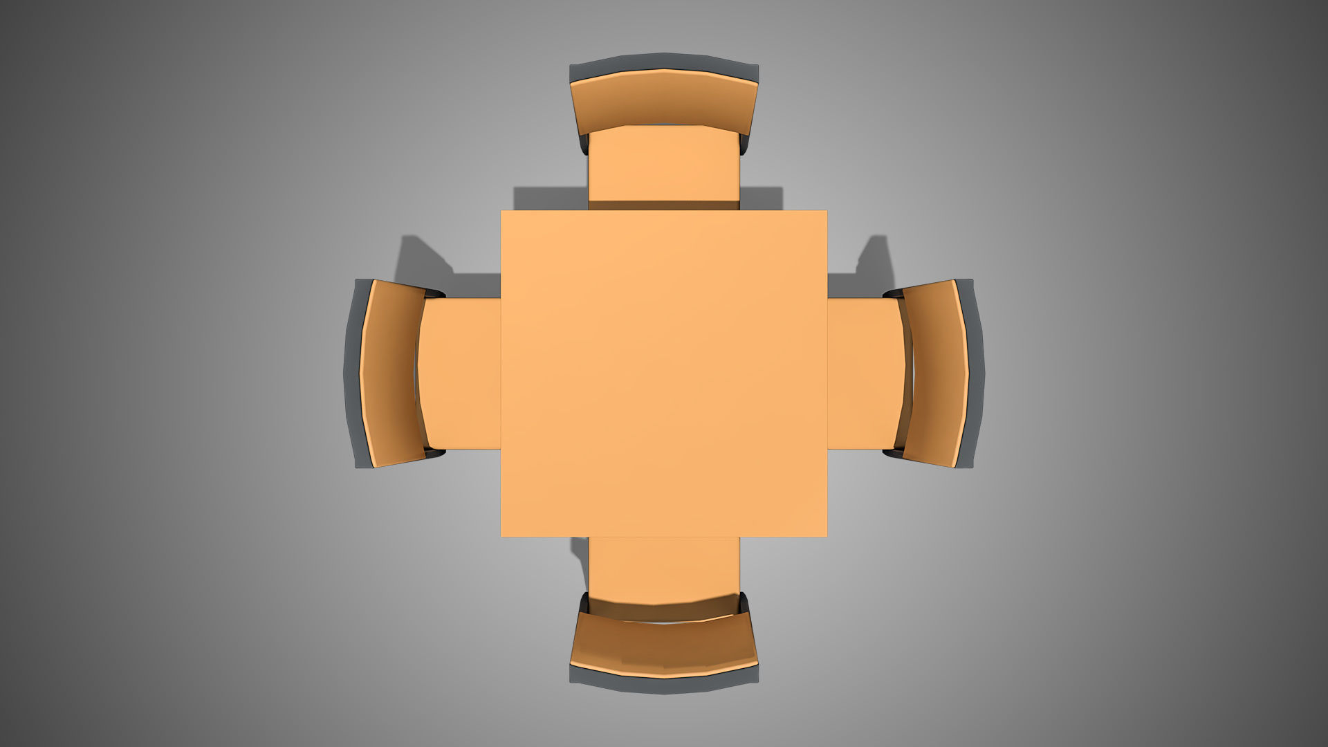 Restaurant Table and Chair Low-poly 3D model_3