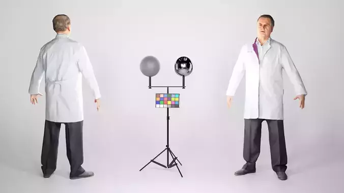 Middle-aged medical doctor male ready for animation 164