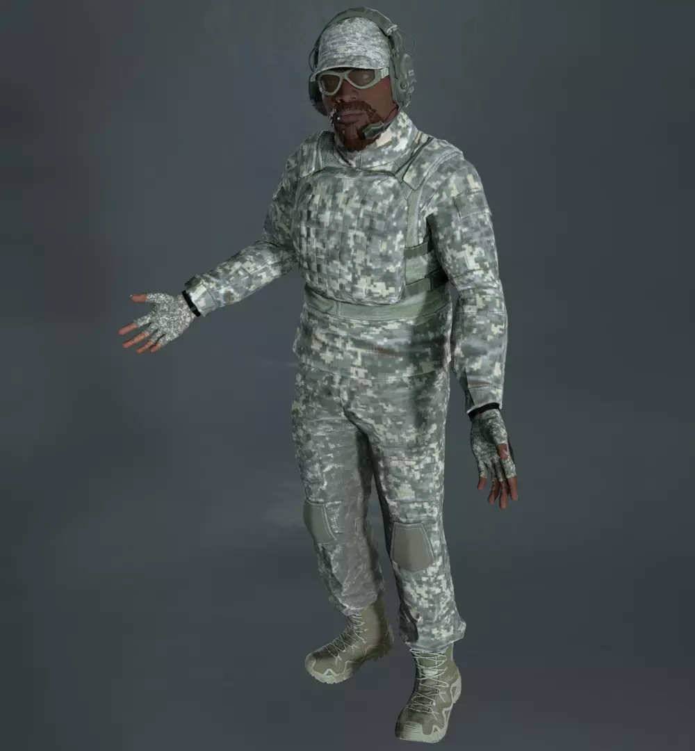 Rigged Soldier 3D model