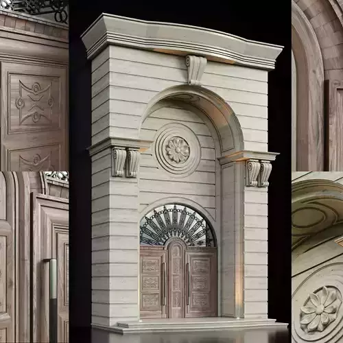 Luxury Entrance Portal - Facade and Door 3D model