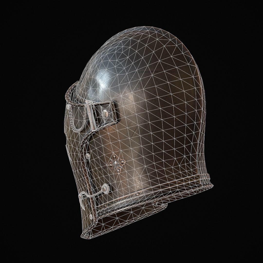 Knight Helmet Low-poly 3D model_5