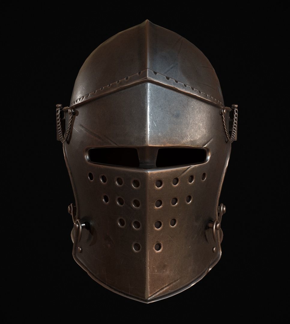 Knight Helmet Low-poly 3D model_1
