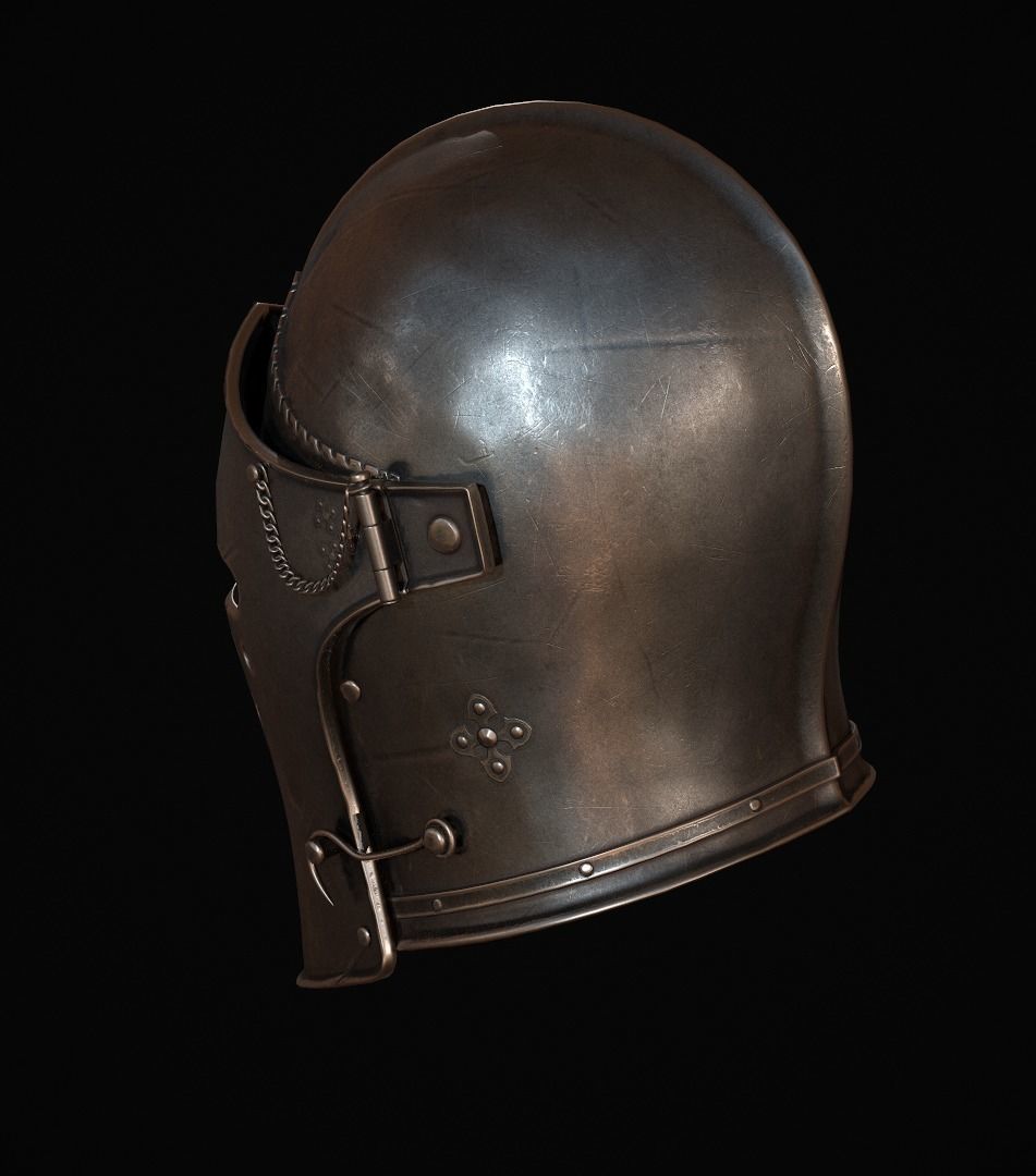 Knight Helmet Low-poly 3D model_3