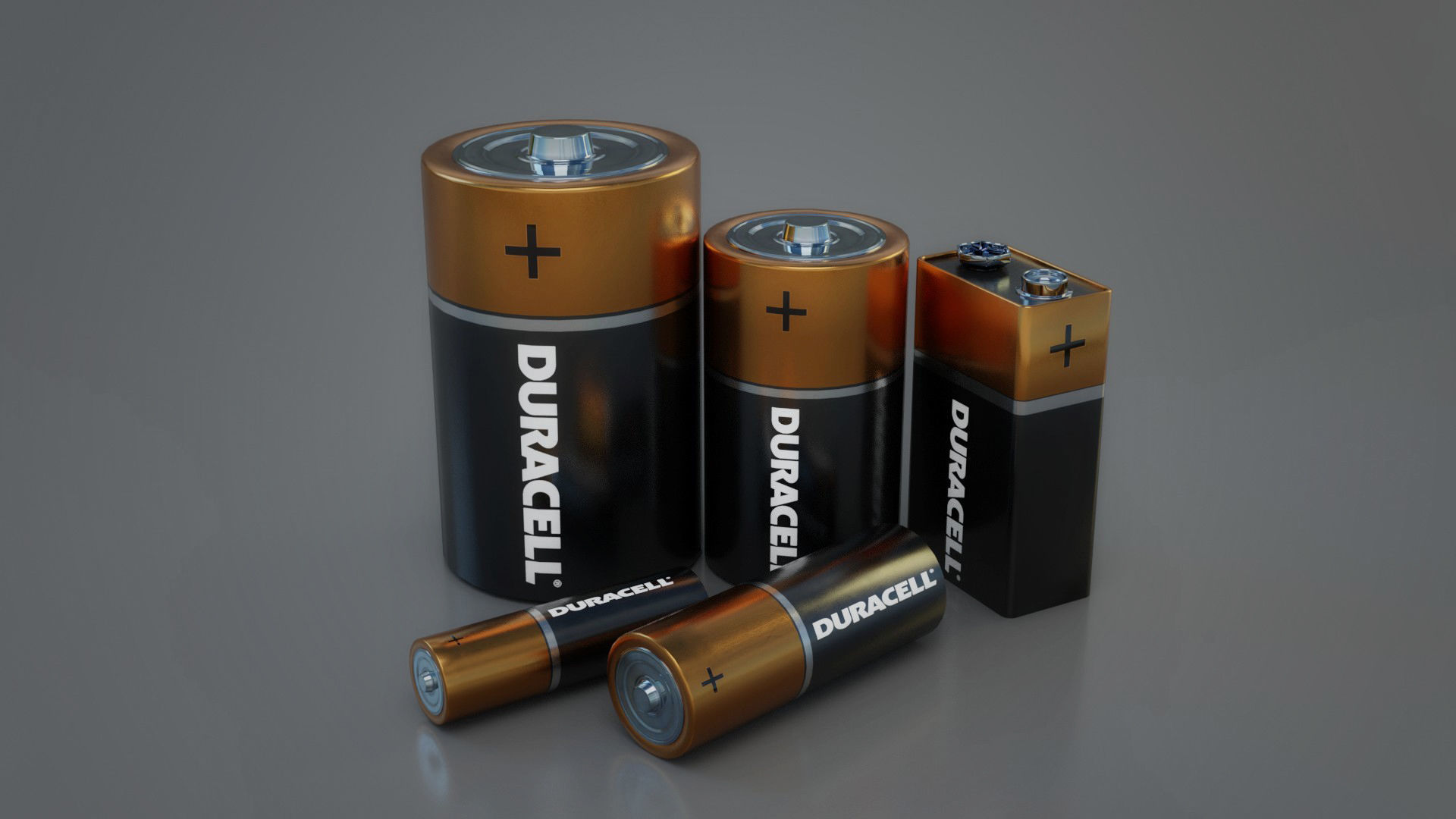 Batteries 3D models Low-poly 3D model_0