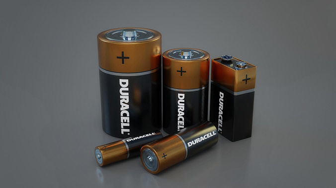 Batteries 3D models Low-poly 3D model