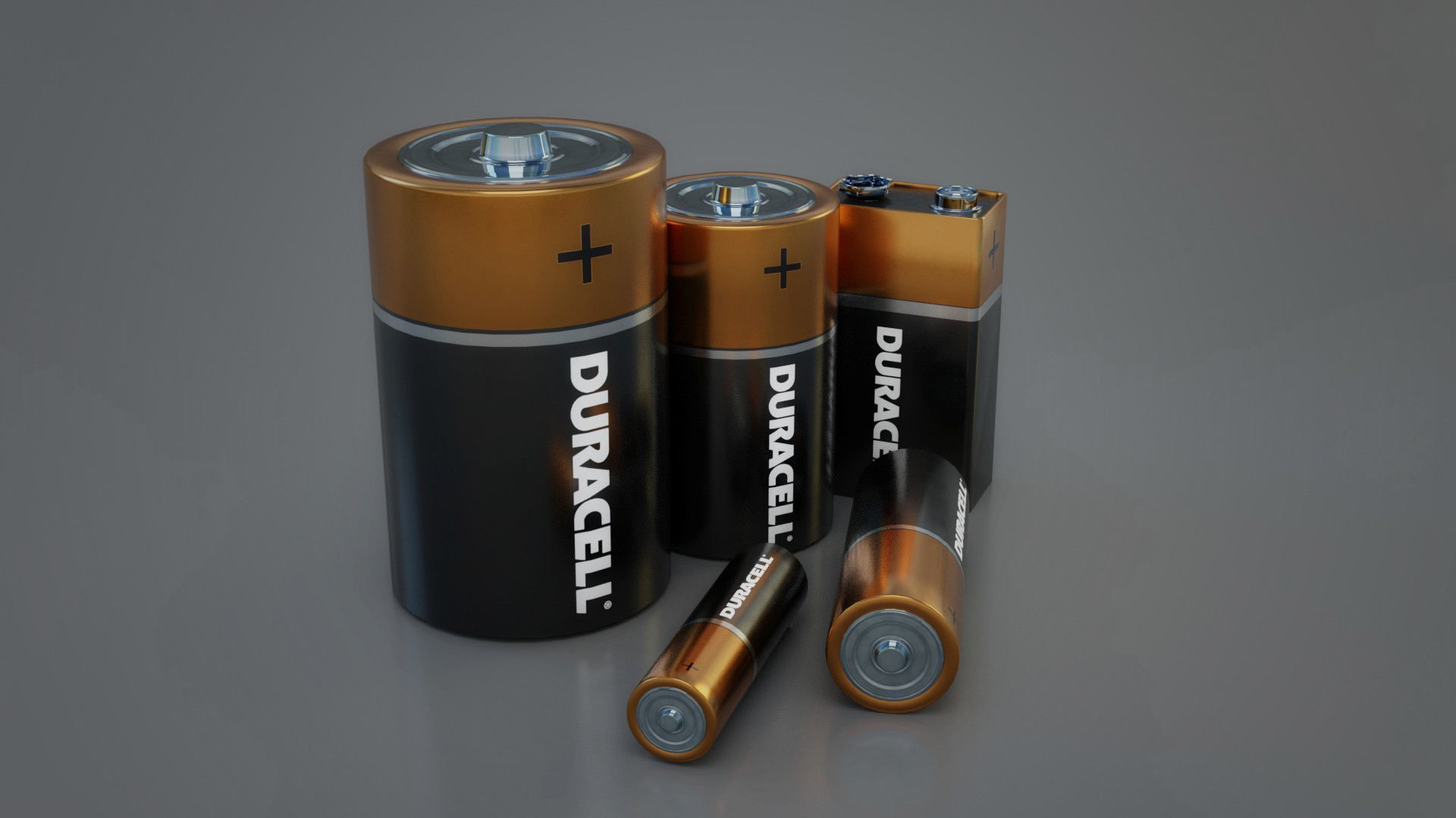 Batteries 3D models Low-poly 3D model_1