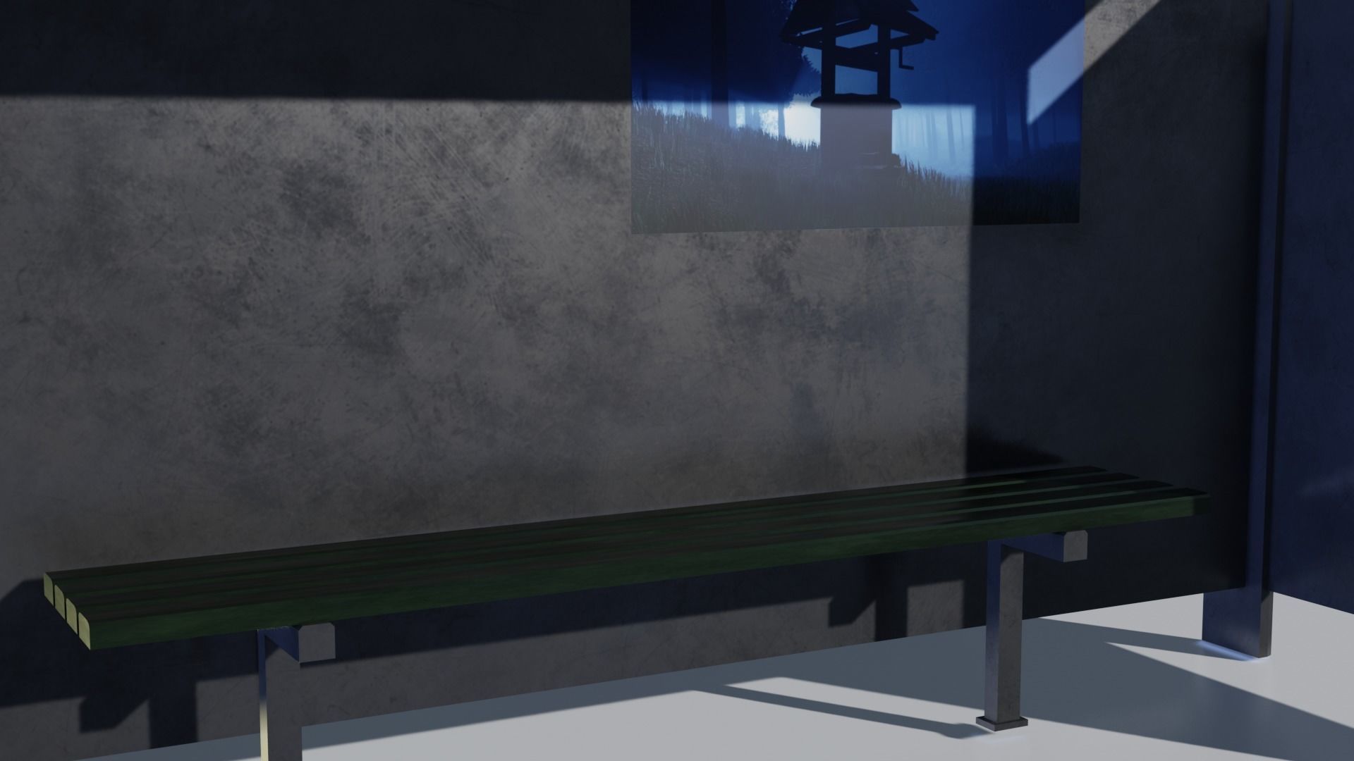 Bus Stop Low-poly 3D model_10