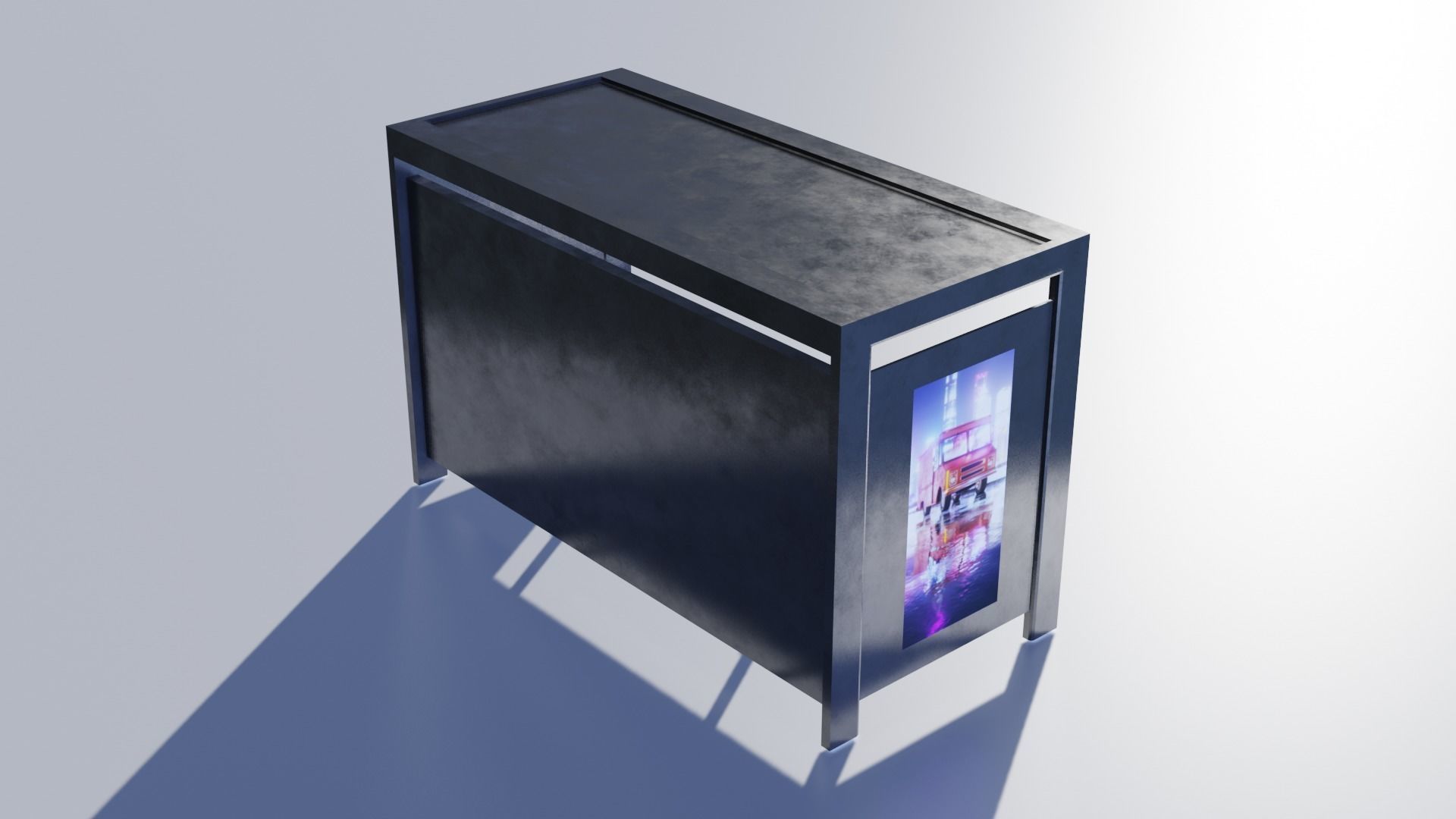 Bus Stop Low-poly 3D model_3