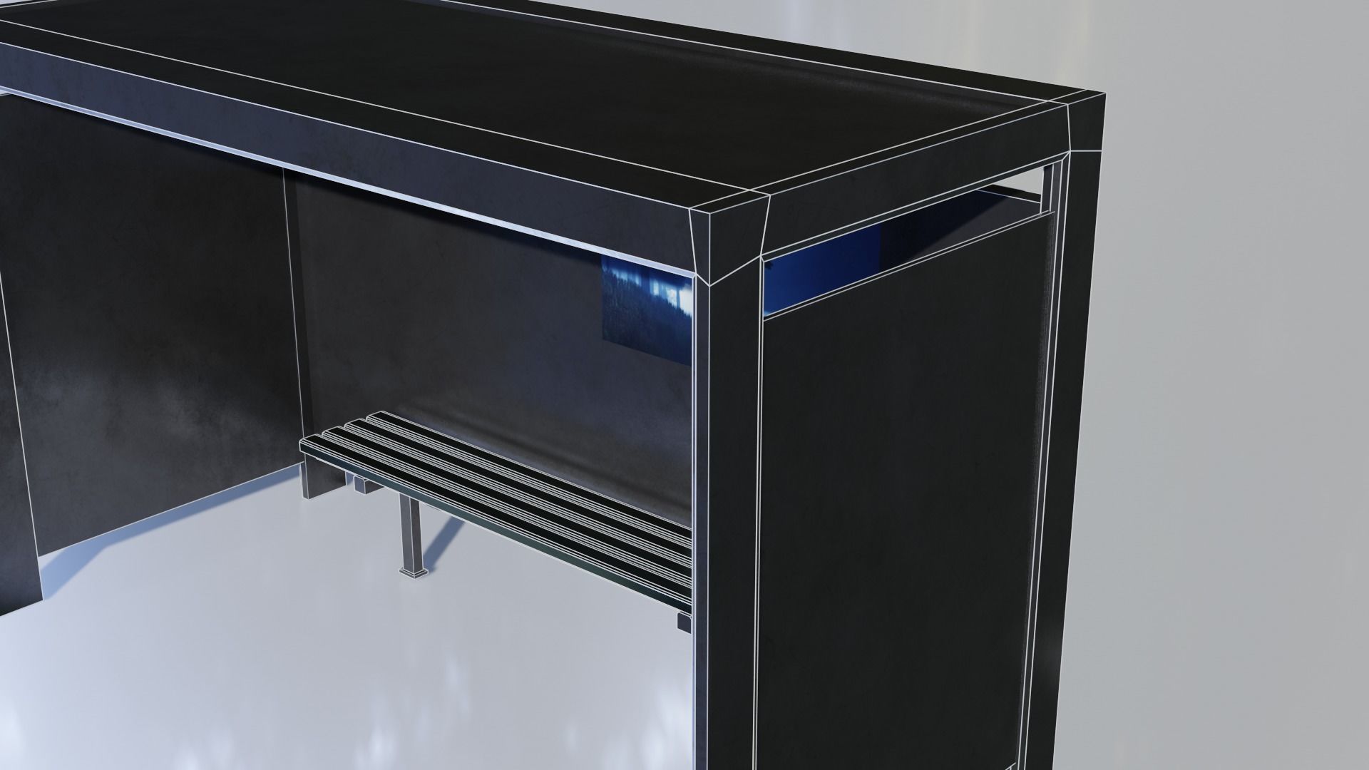 Bus Stop Low-poly 3D model_20