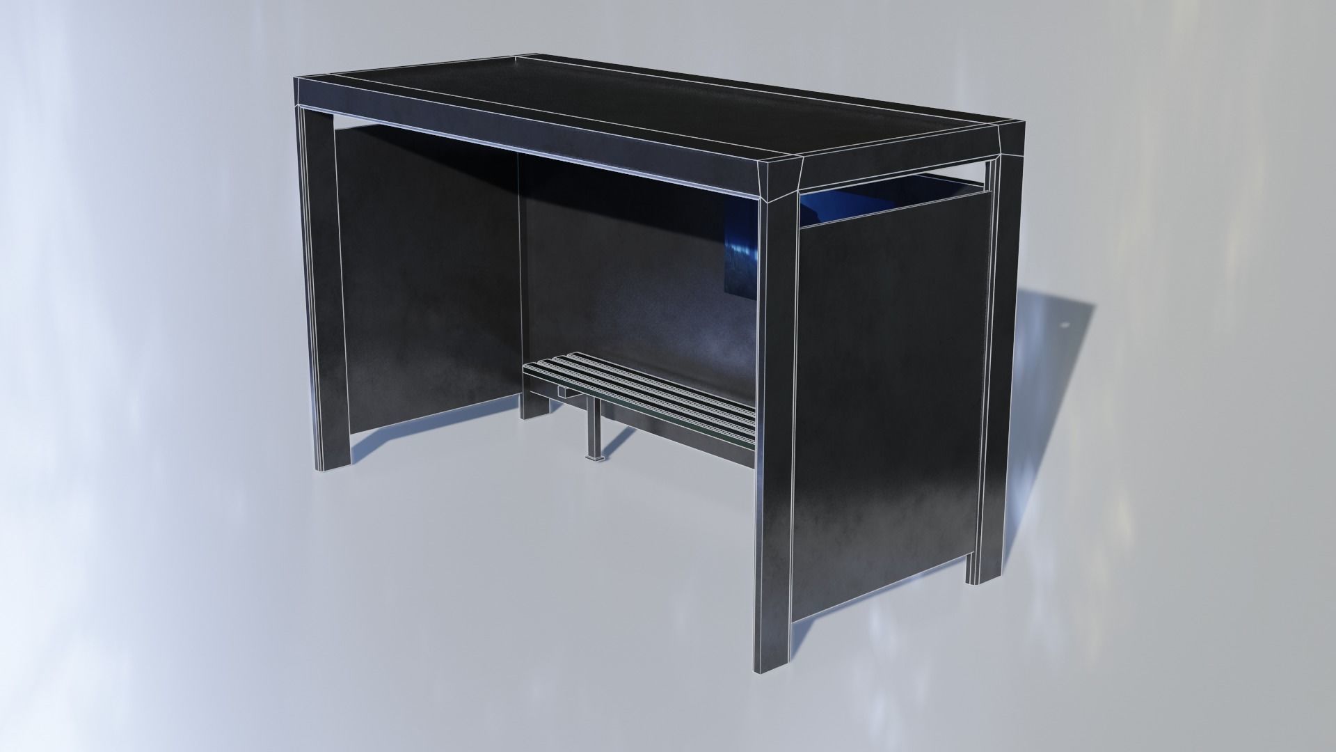 Bus Stop Low-poly 3D model_21