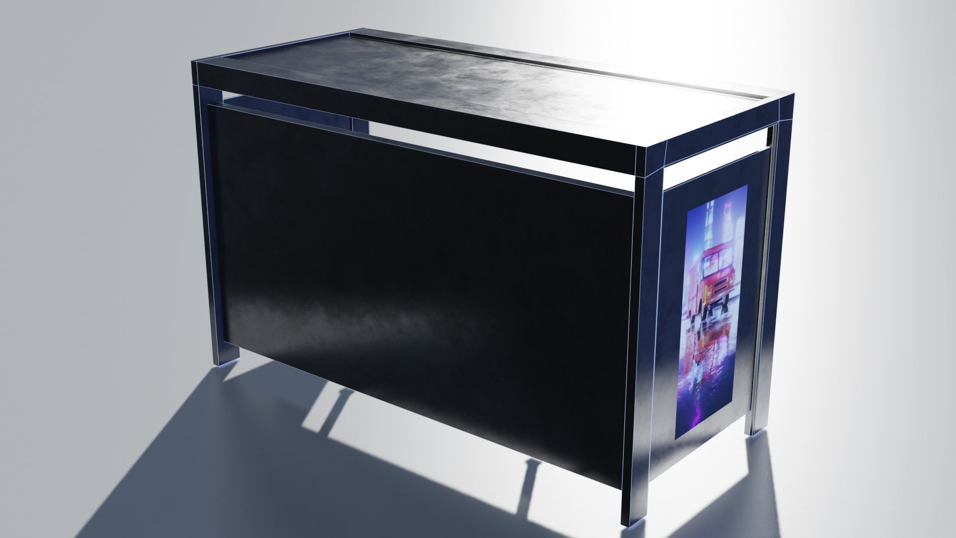 Bus Stop Low-poly 3D model_18