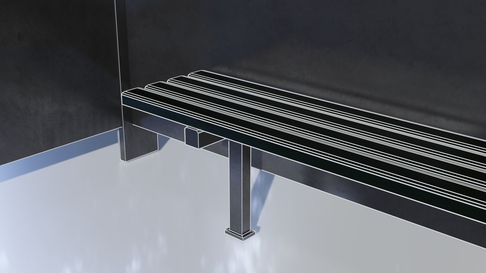 Bus Stop Low-poly 3D model_19