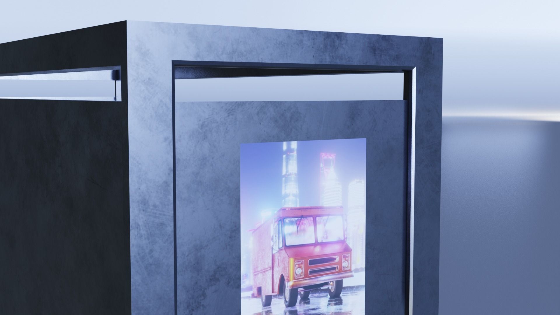 Bus Stop Low-poly 3D model_6