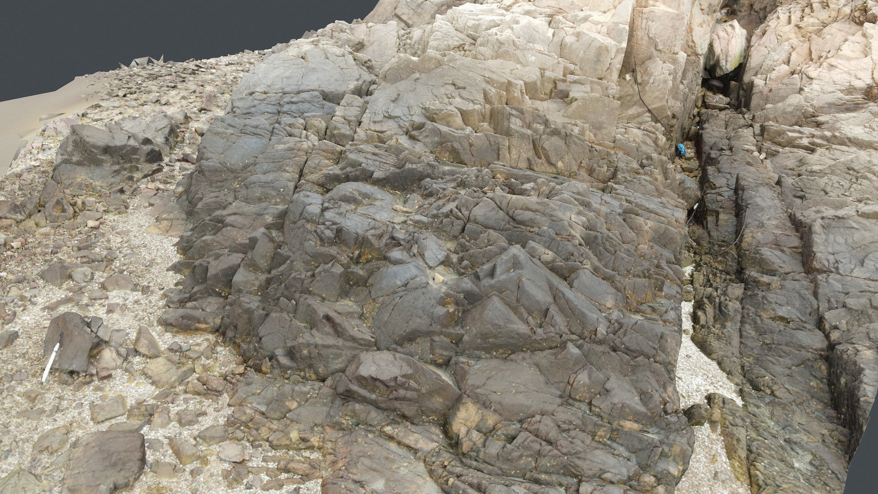 Photoscan Beach Rock 0016 only HighPoly Mesh 16K Texture 3D model_6