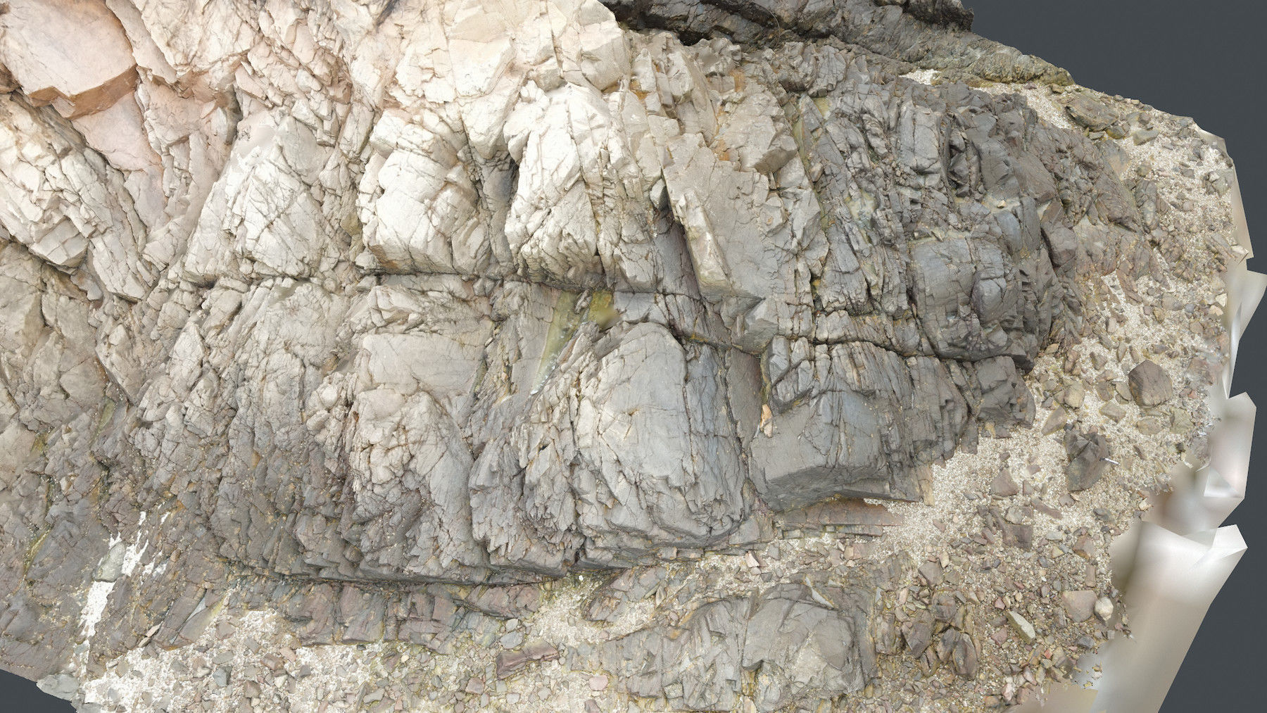 Photoscan Beach Rock 0016 only HighPoly Mesh 16K Texture 3D model_10