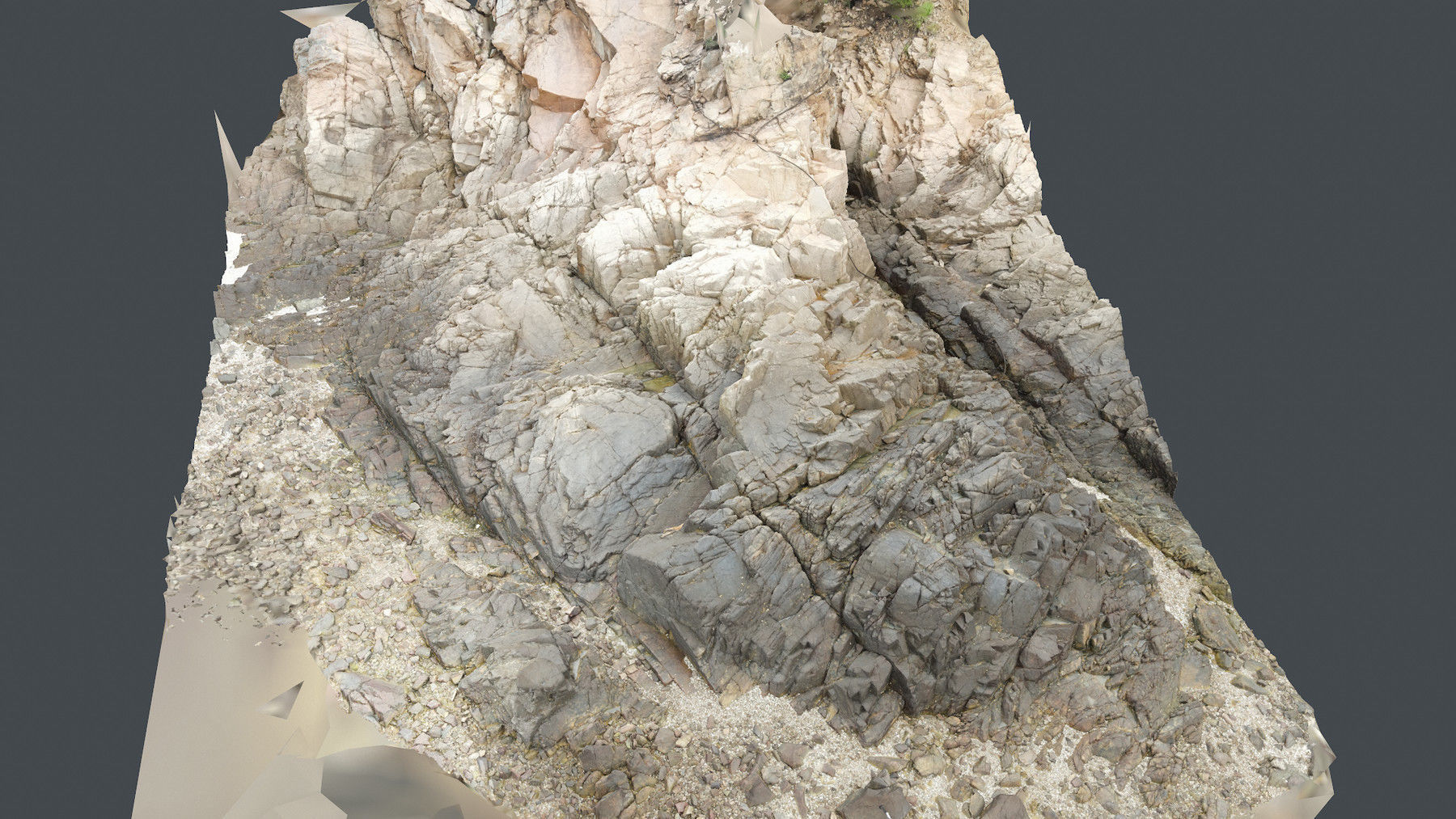 Photoscan Beach Rock 0016 only HighPoly Mesh 16K Texture 3D model_2