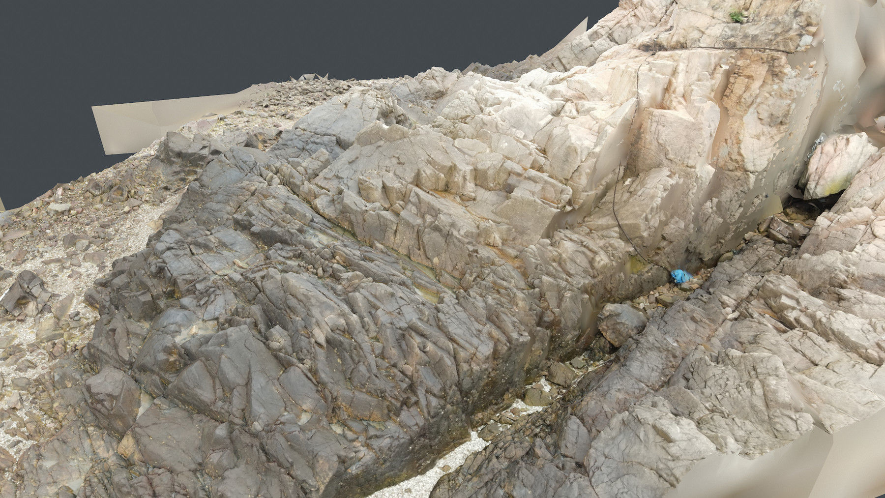 Photoscan Beach Rock 0016 only HighPoly Mesh 16K Texture 3D model_8