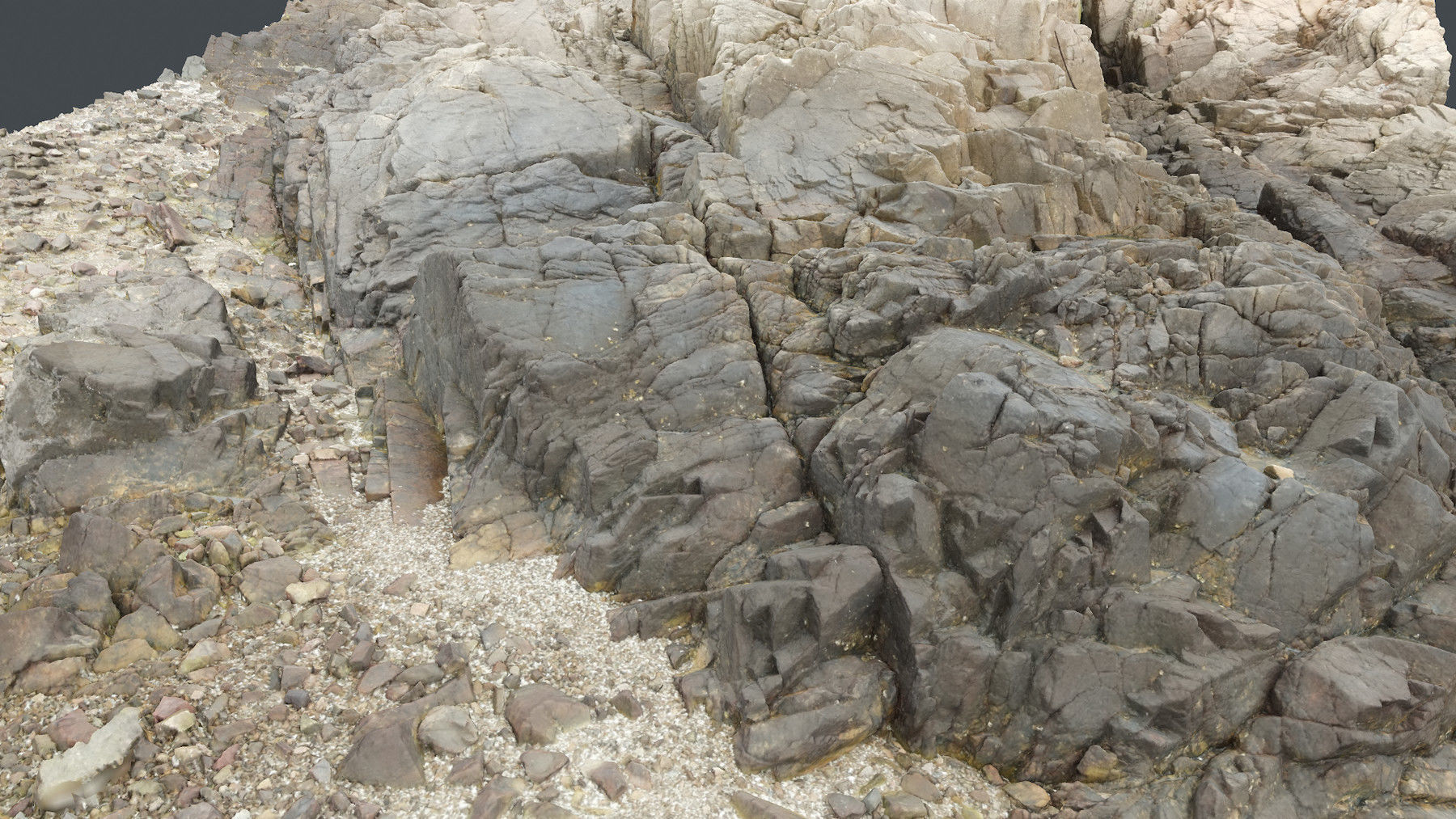 Photoscan Beach Rock 0016 only HighPoly Mesh 16K Texture 3D model_4