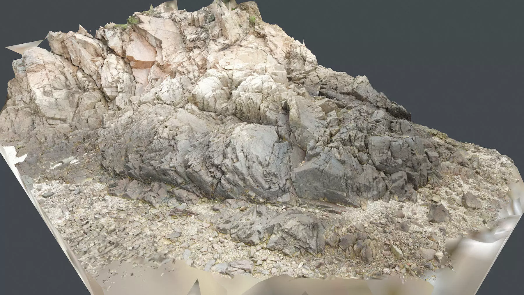 Photoscan Beach Rock 0016 only HighPoly Mesh 16K Texture 3D model_0