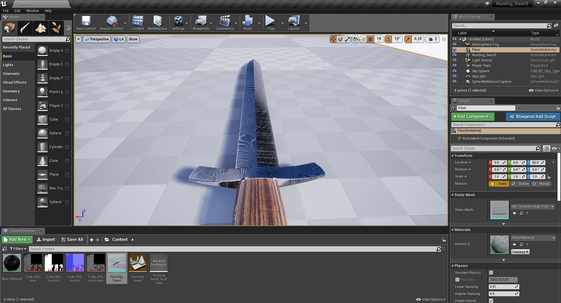 Hunting Sword Low-poly 3D model_14