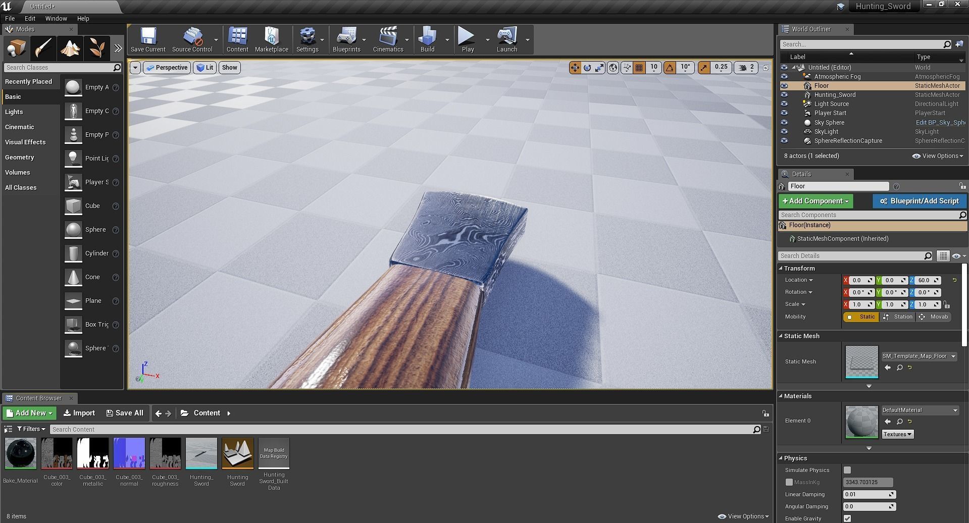 Hunting Sword Low-poly 3D model_15