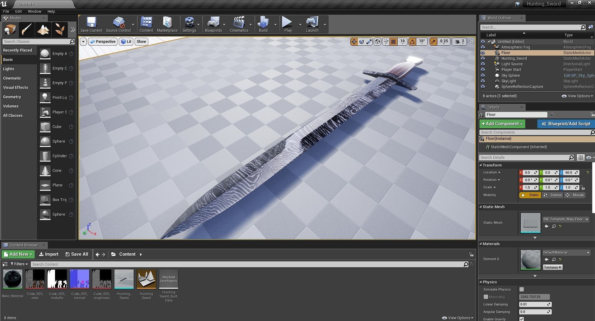 Hunting Sword Low-poly 3D model_16