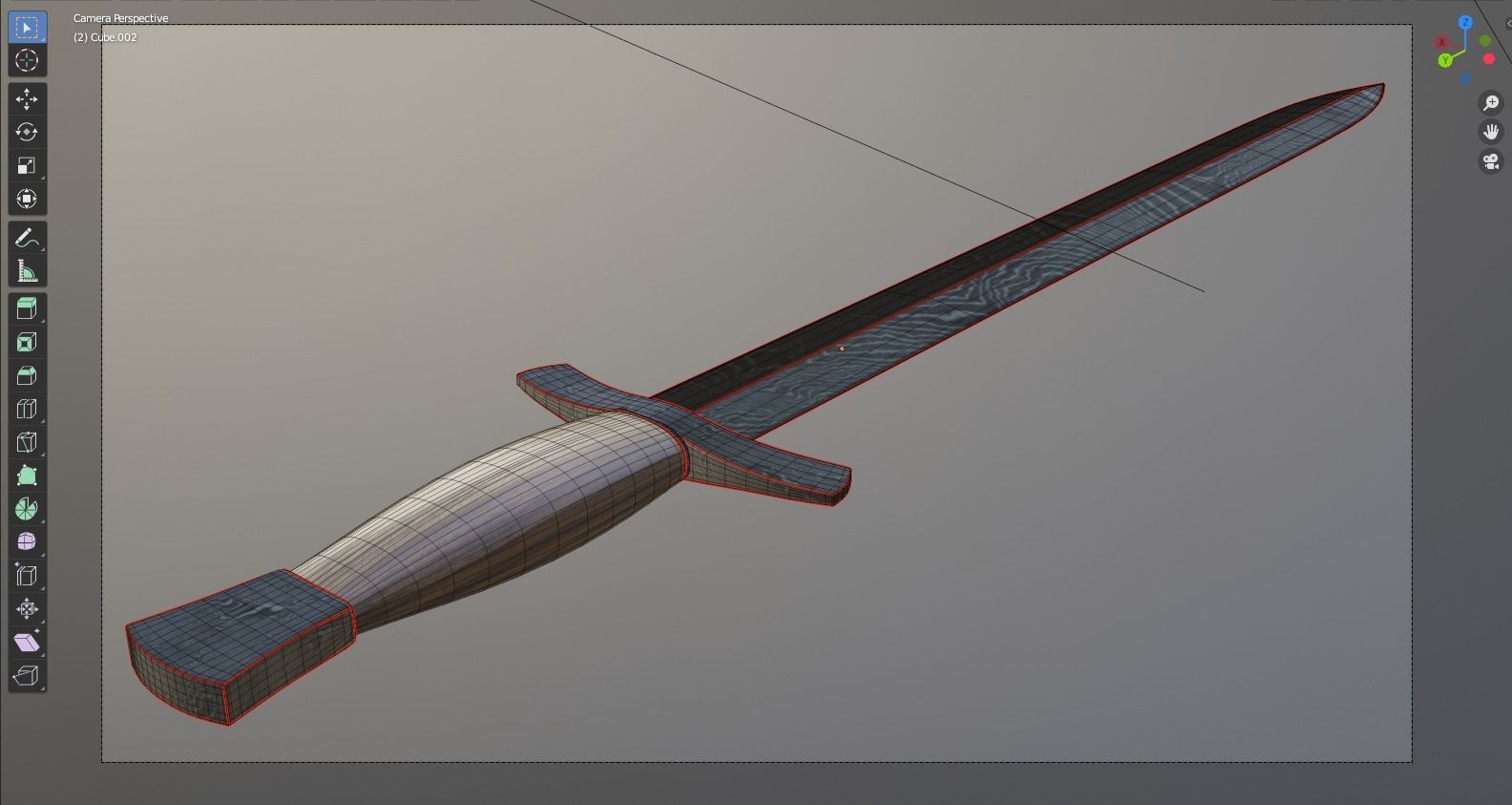 Hunting Sword Low-poly 3D model_6