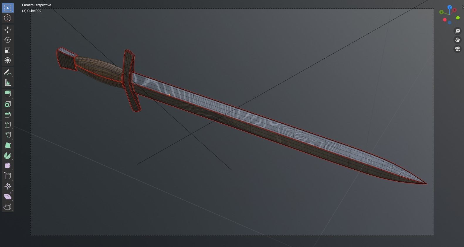 Hunting Sword Low-poly 3D model_11