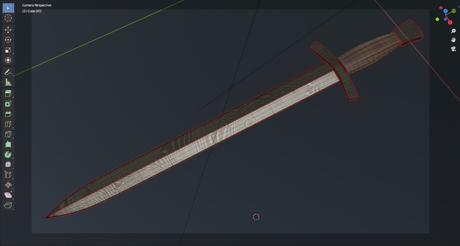 Hunting Sword Low-poly 3D model_7