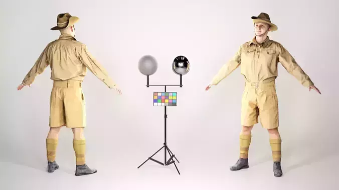 Australian infantryman character from WW2 in A-pose 165