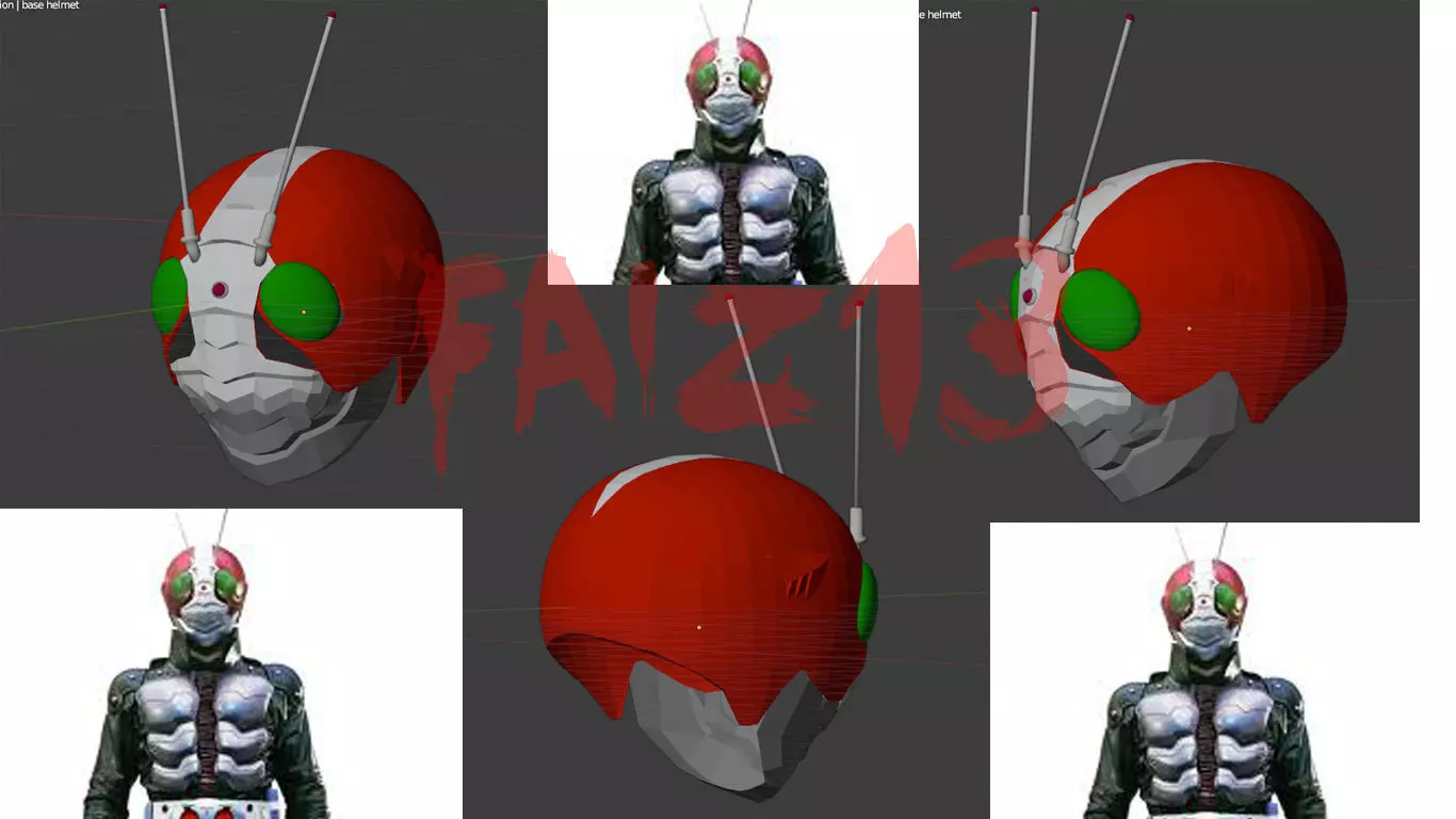 KAMEN RIDER V3 THE NEXT HELMET  3D model_0