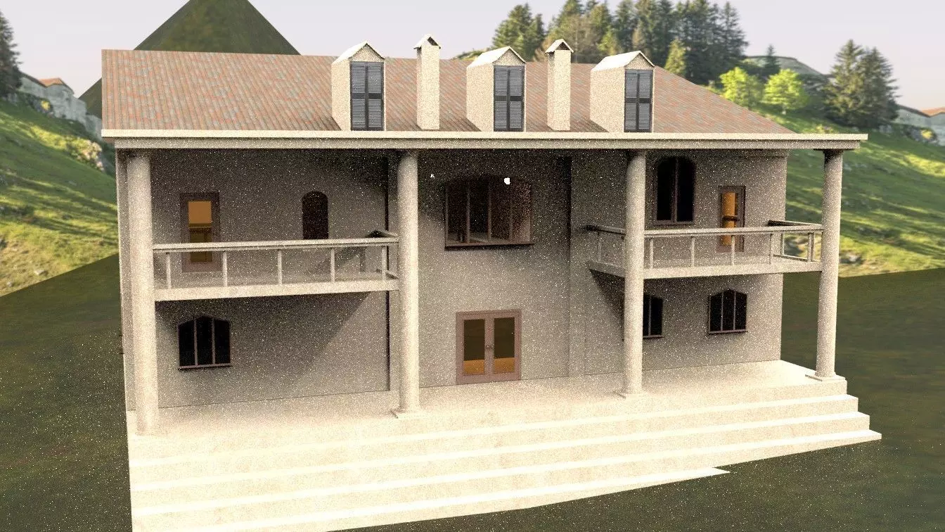 Modern Manison 3D Model Low-Poly and Game-Ready PBR Low-poly 3D model_0