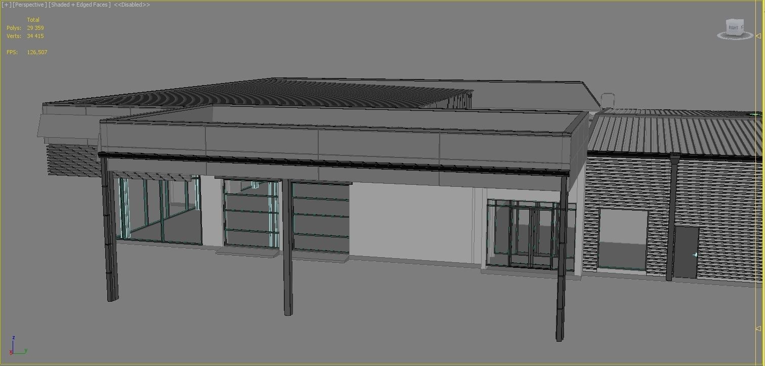 Mitsubishi service building 3D model | CGTrader