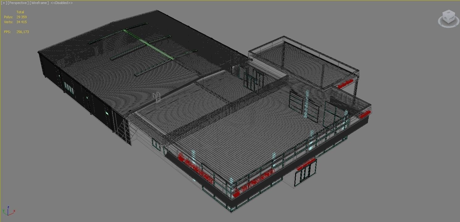 Mitsubishi service building 3D model | CGTrader