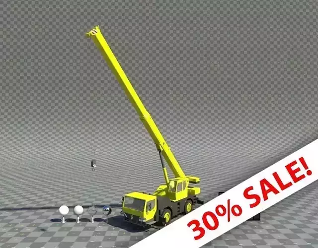 Mobile Crane - Rigged Low-poly 3D model