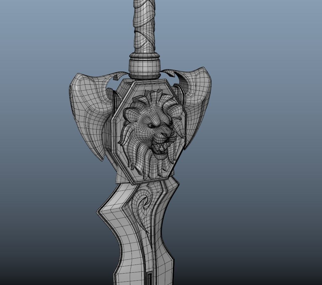 Fantasy Lion Sword 3D model_1