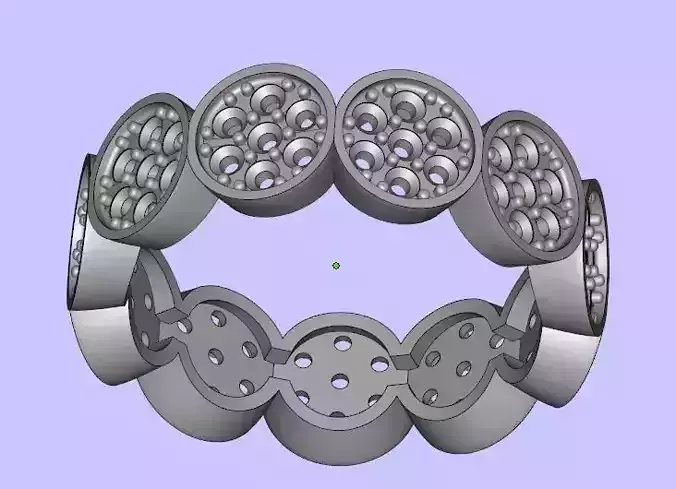 ring 3D print model tooth with holes in it