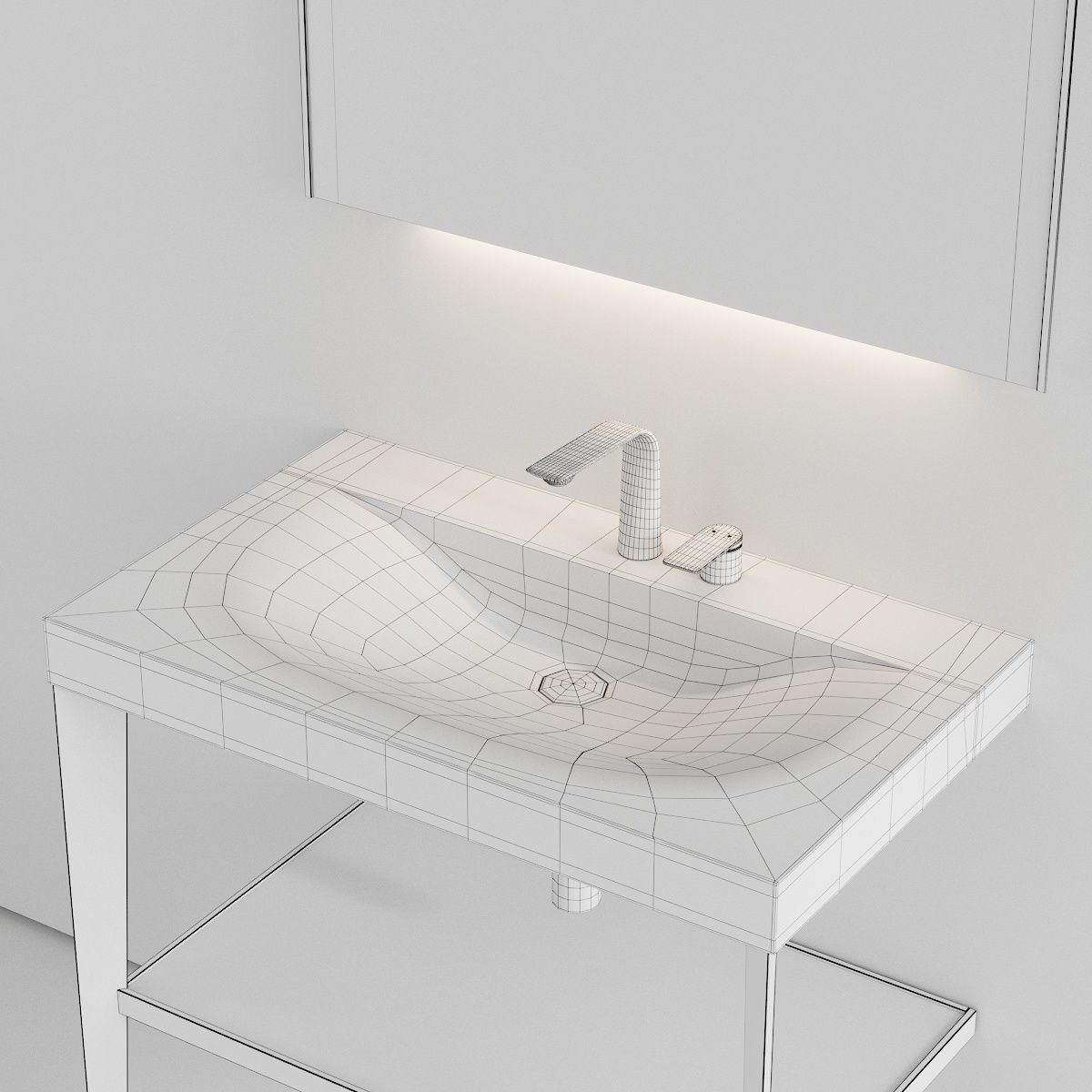 Duravit XViu Console sink Low-poly 3D model_5